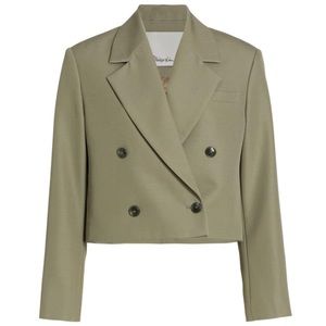 NWT: CURRENT SEASON! Phillip Lim cropped wool blazer in Thyme, sz 2 US